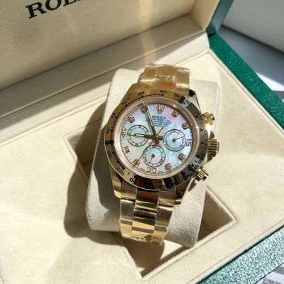 Pearl Dial ROLEX Replica Daytona All Gold Mother-of-pearl Mechanical Watch